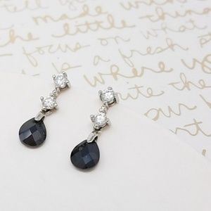 Rhinestone Black Stone Earrings